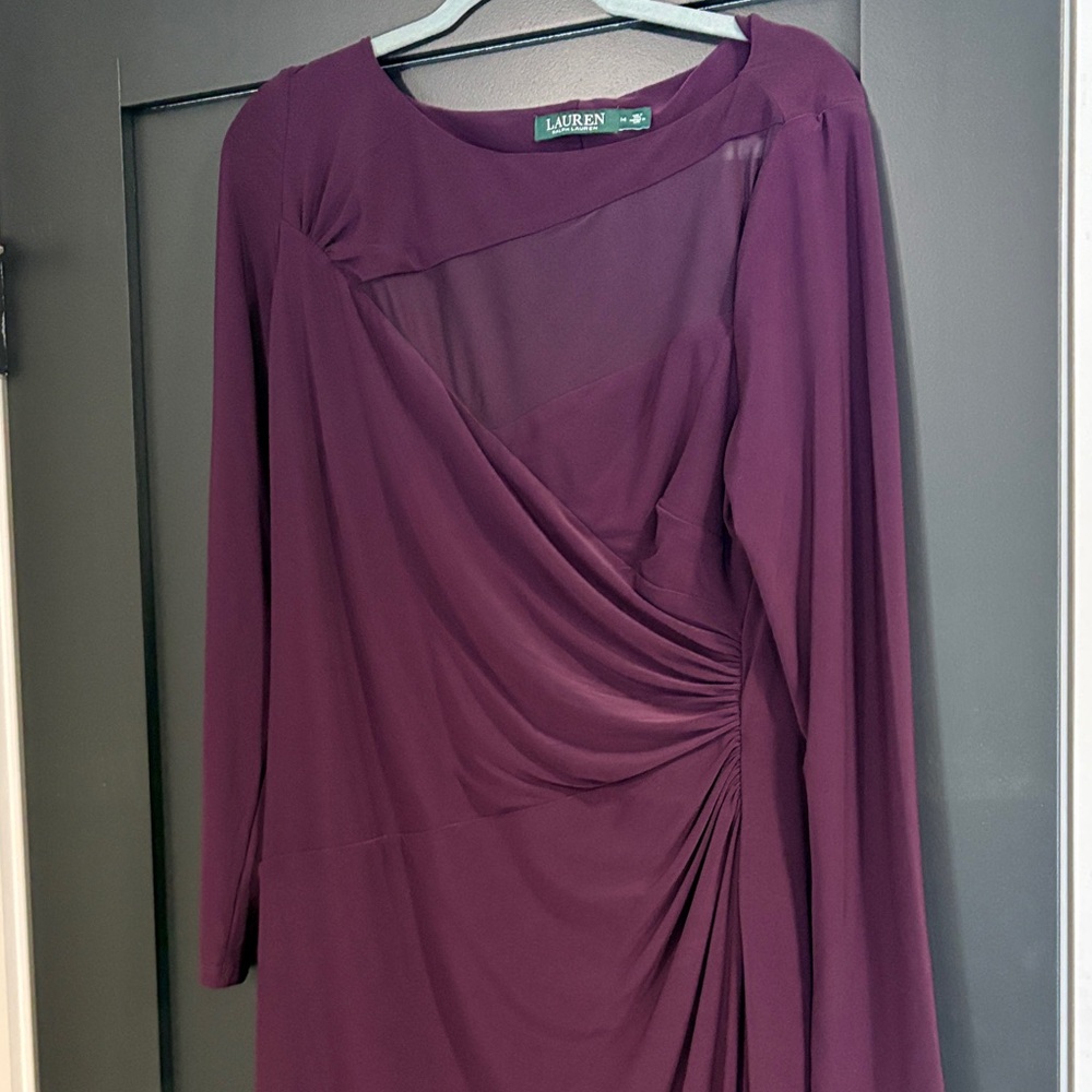 Lauren Ralph Lauren Women's Long Sleeve Dress in Deep Purple - Picture 2 of 2